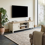 Trelan 160cm Extra Large TV Unit Coconut Angle2 from Roseland Furniture
