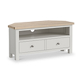 Trelan 2 Drawer Corner TV Unit Light Grey from Roseland Furniture