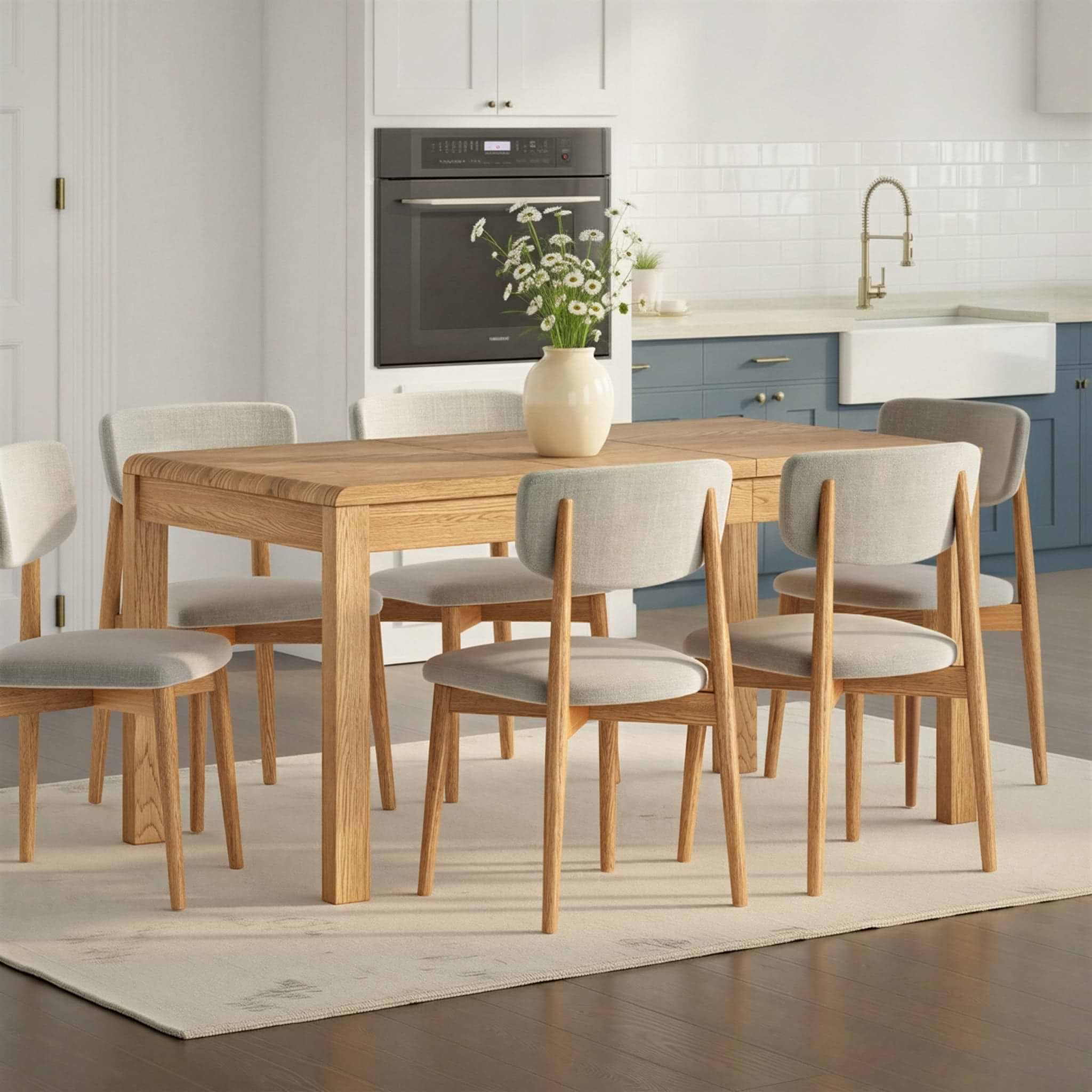 Penryn Oak 115 150cm Extending Dining Table from Roseland Furniture