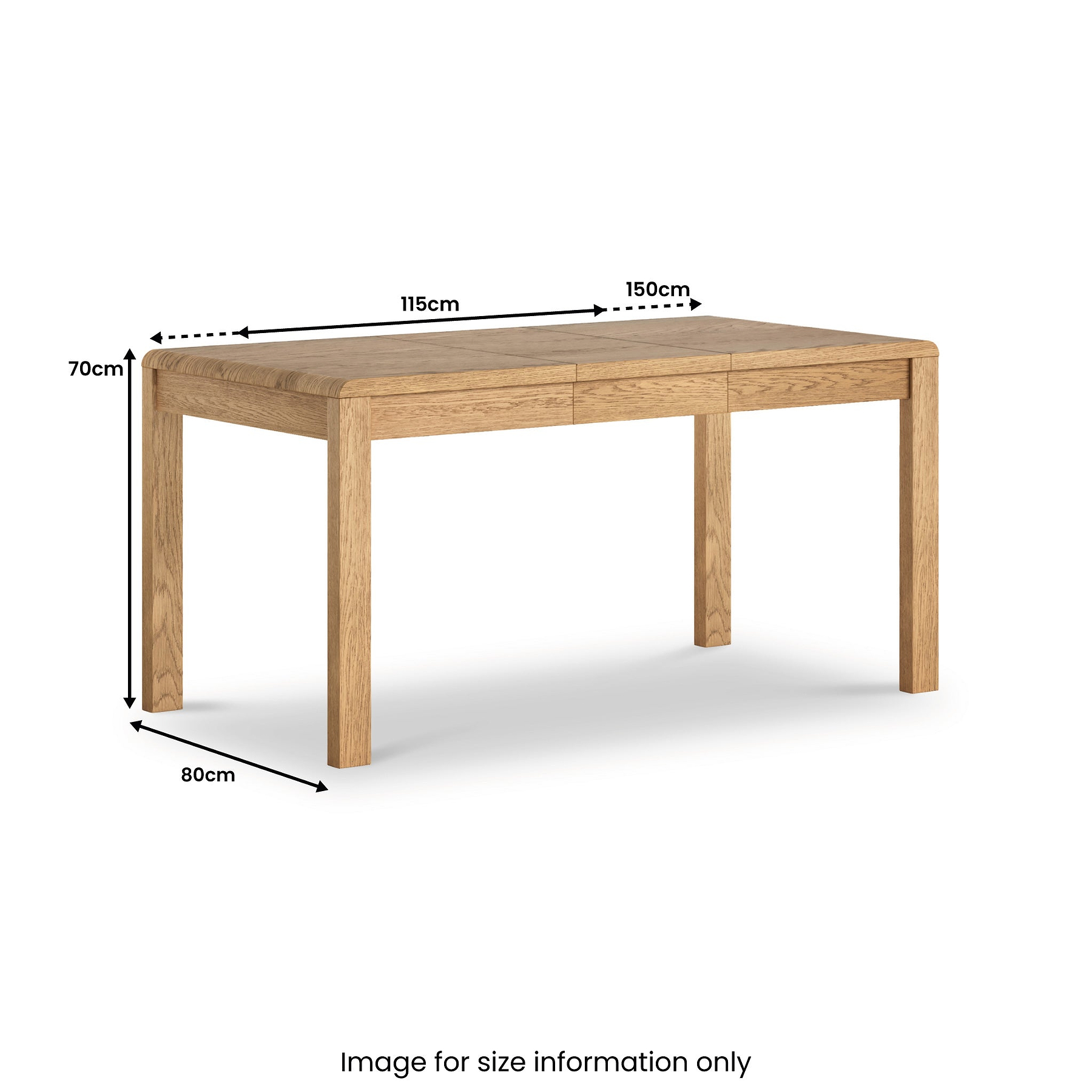 Penryn Oak 115 150cm Extending Dining Table from Roseland Furniture