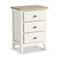 Celine Coconut White Oak Top 3 Drawer Bedside from Roseland Furniture