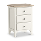 Celine Coconut White Oak Top 3 Drawer Bedside from Roseland Furniture