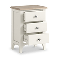 Celine Coconut White Oak Top 3 Drawer Bedside from Roseland Furniture