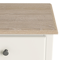 Celine Coconut White Oak Top 3 Drawer Bedside from Roseland Furniture