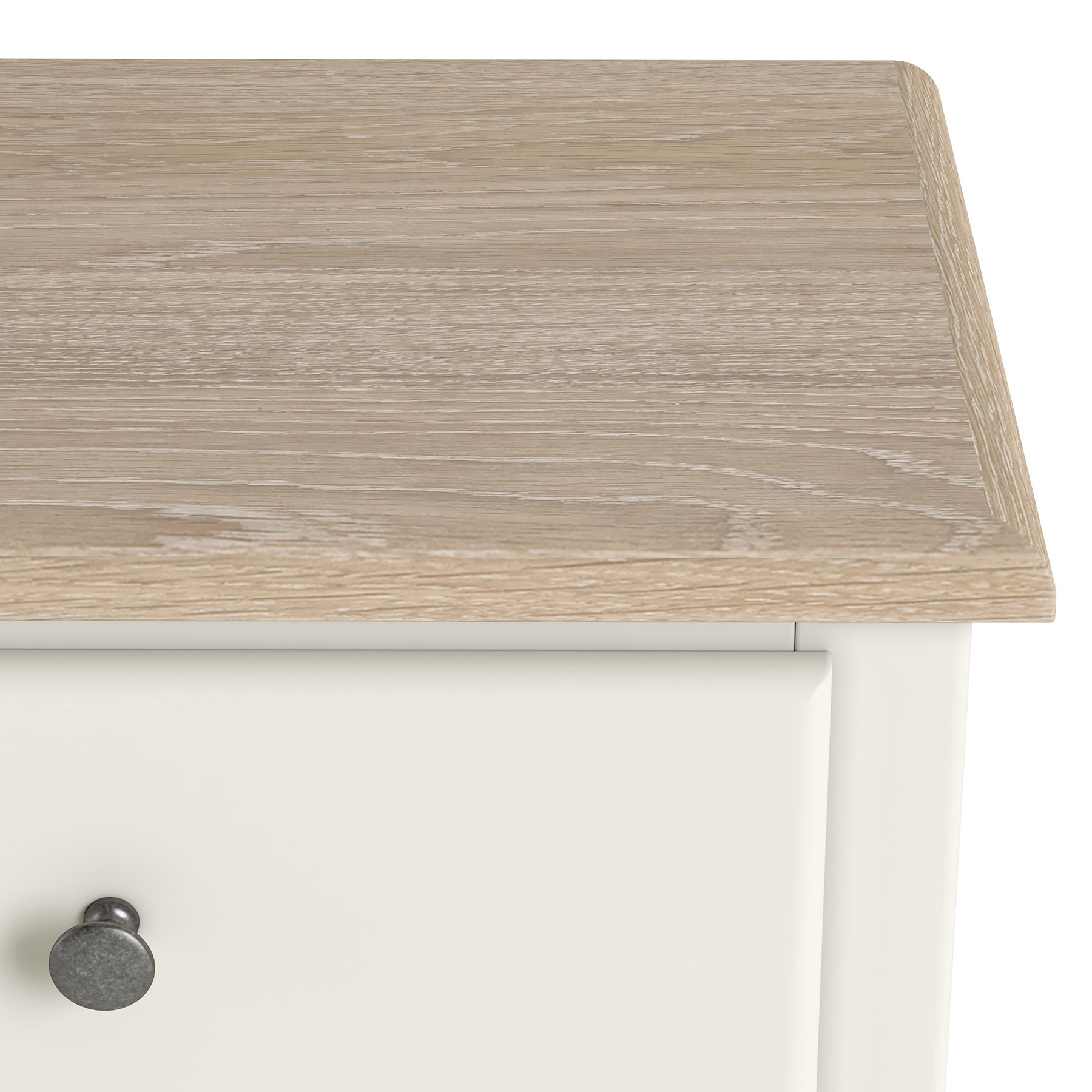 Celine Coconut White Oak Top 3 Drawer Bedside from Roseland Furniture