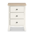 Celine Coconut White Oak Top 3 Drawer Bedside from Roseland Furniture
