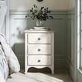 Celine Coconut White Oak Top 3 Drawer Bedside from Roseland Furniture
