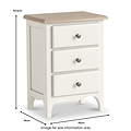 Celine Coconut White Oak Top 3 Drawer Bedside from Roseland Furniture