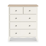 Celine Coconut White Oak Top 2 Over 3 Drawer Chest from Roseland Furniture