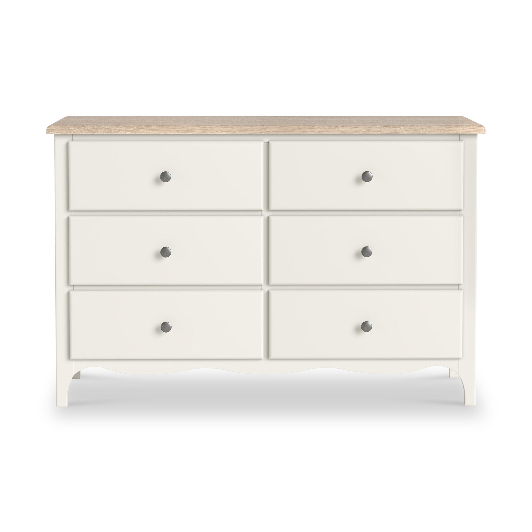 Celine Coconut White 6 Drawer Wide Chest of Drawers | Roseland