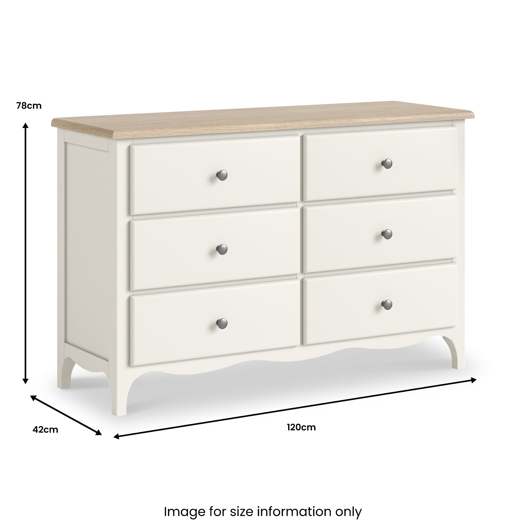 Celine Coconut White Oak Top 6 Drawer Chest from Roseland Furniture