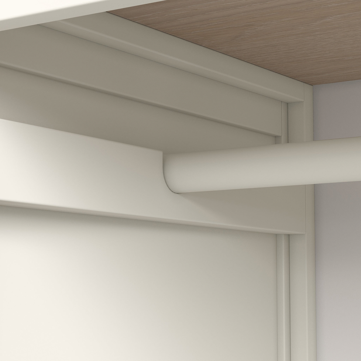 Celine Coconut White Oak Top Double Wardrobe from Roseland Furniture