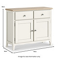 Celine Coconut White Oak Top Small Sideboard Dims from Roseland Furniture