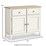 Celine Coconut White Oak Top Small Sideboard Dims from Roseland Furniture