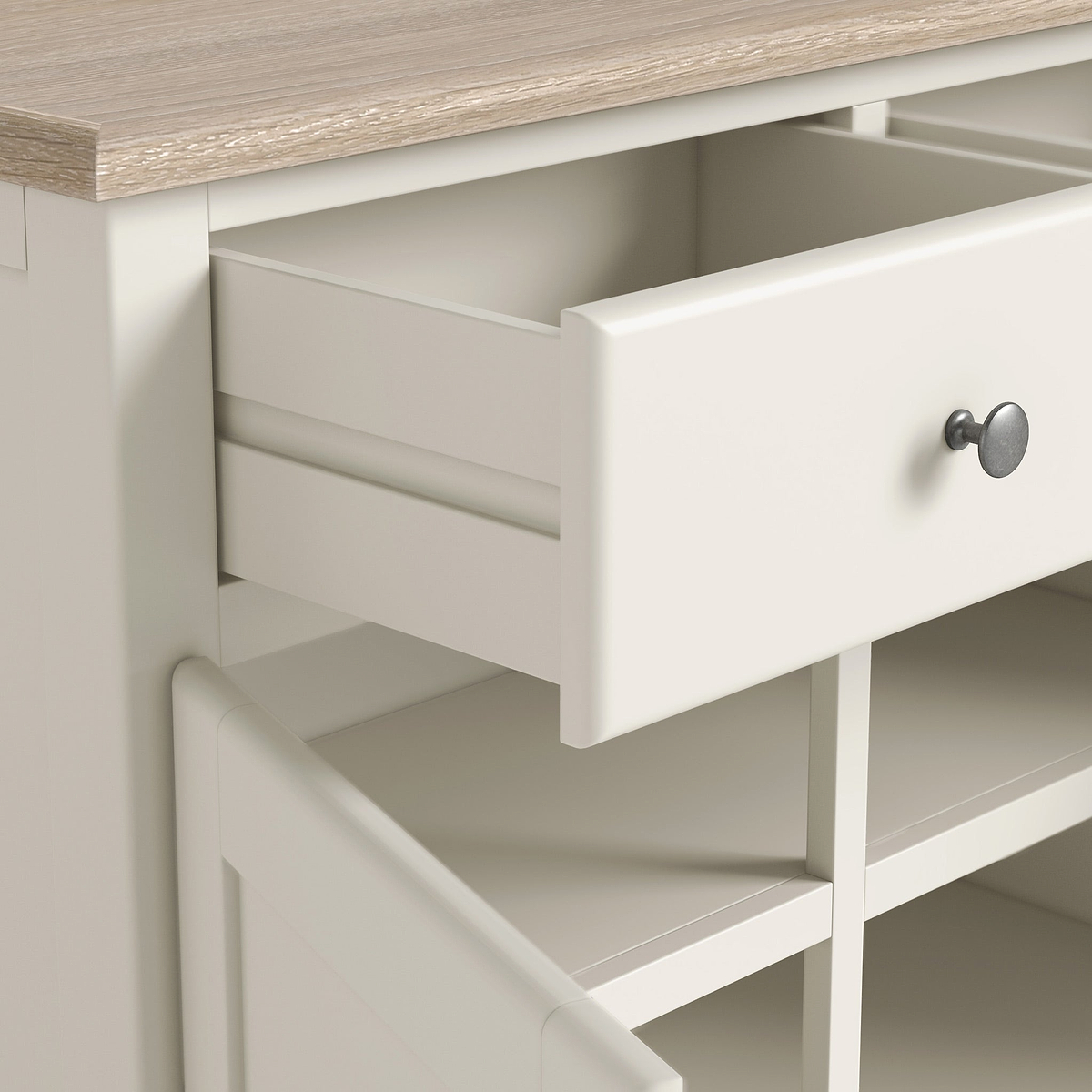 Celine Coconut White Oak Top Large Sideboard from Roseland Furniture