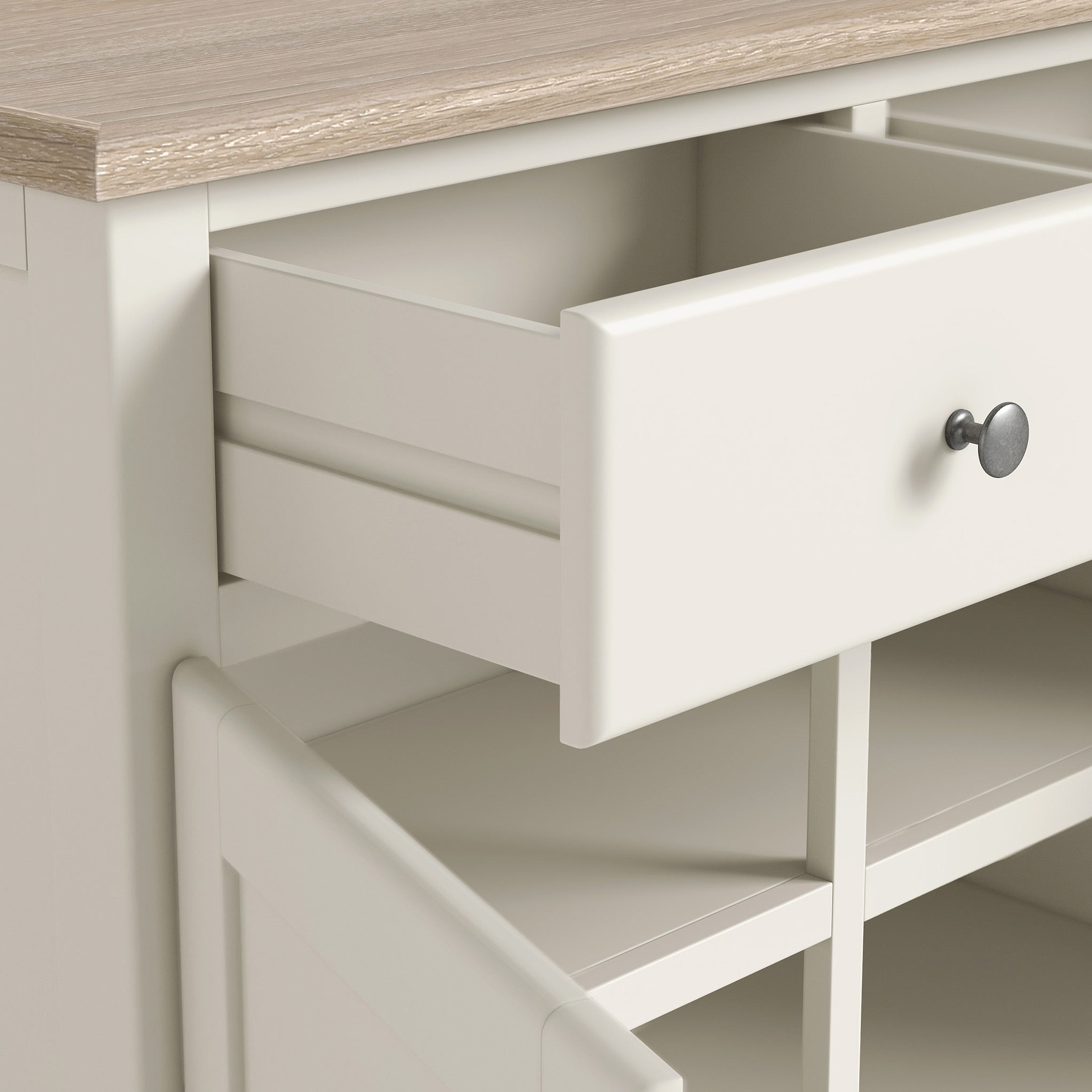 Celine Coconut White Oak Top Large Sideboard from Roseland Furniture