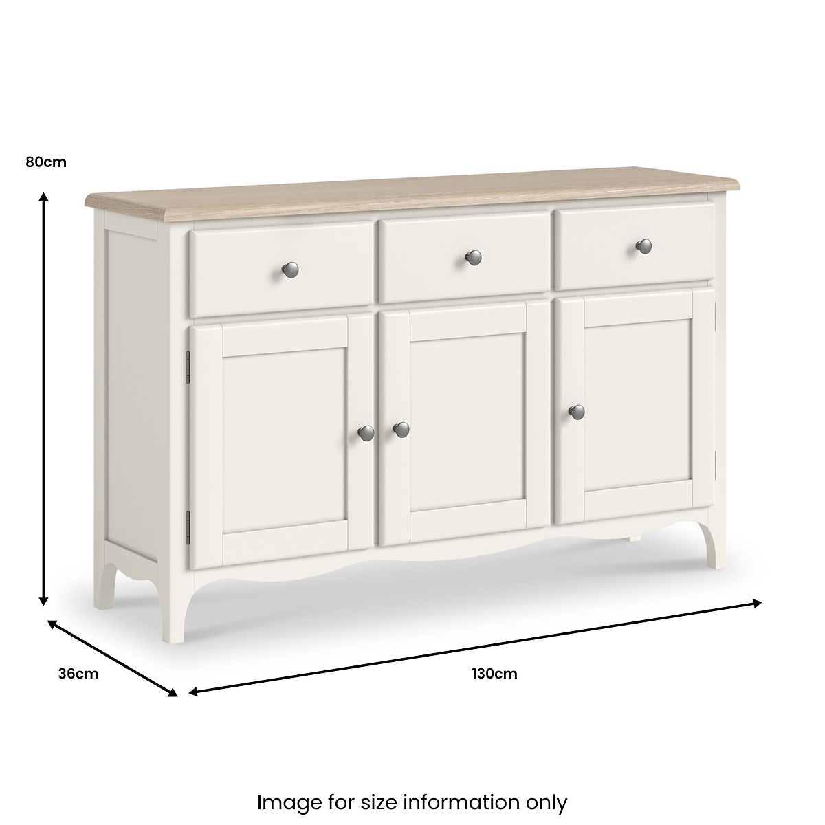 Celine Coconut White Oak Top Large Sideboard from Roseland Furniture