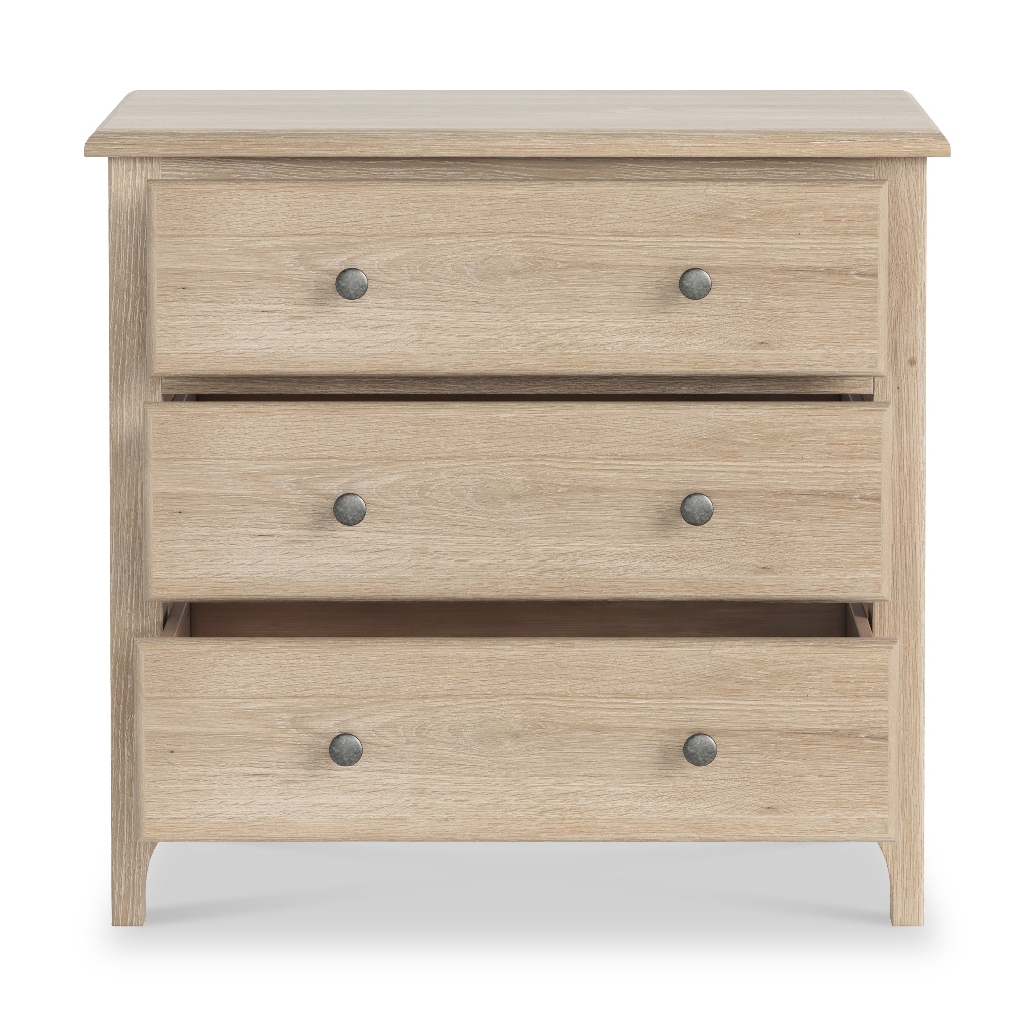 Celine Washed Oak Shabby Chic 3 Drawer Chest of Drawers | Roseland