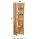 Lanner Oak Narrow Bookcase from Roseland Furniture
