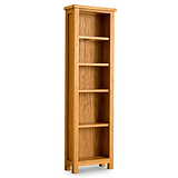 Lanner Oak Narrow Bookcase from Roseland Furniture