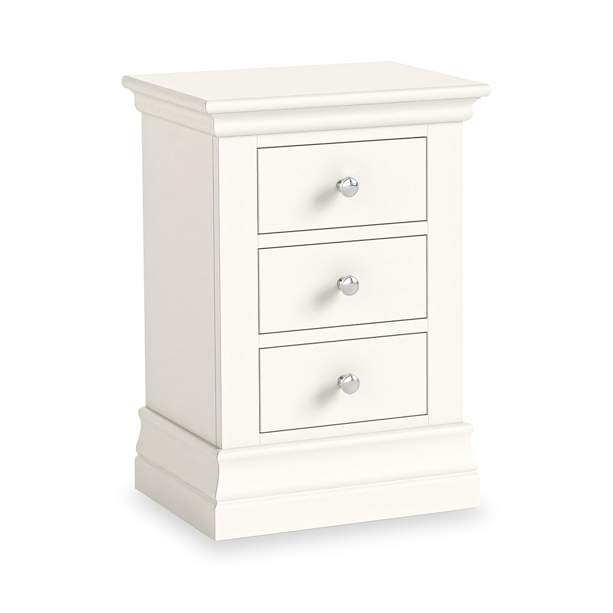 Ingleby 3 Drawer Bedside Coconut White from Roseland Furniture