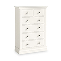 Ingleby 2 over 4 Drawer Chest Coconut White from Roseland Furniture