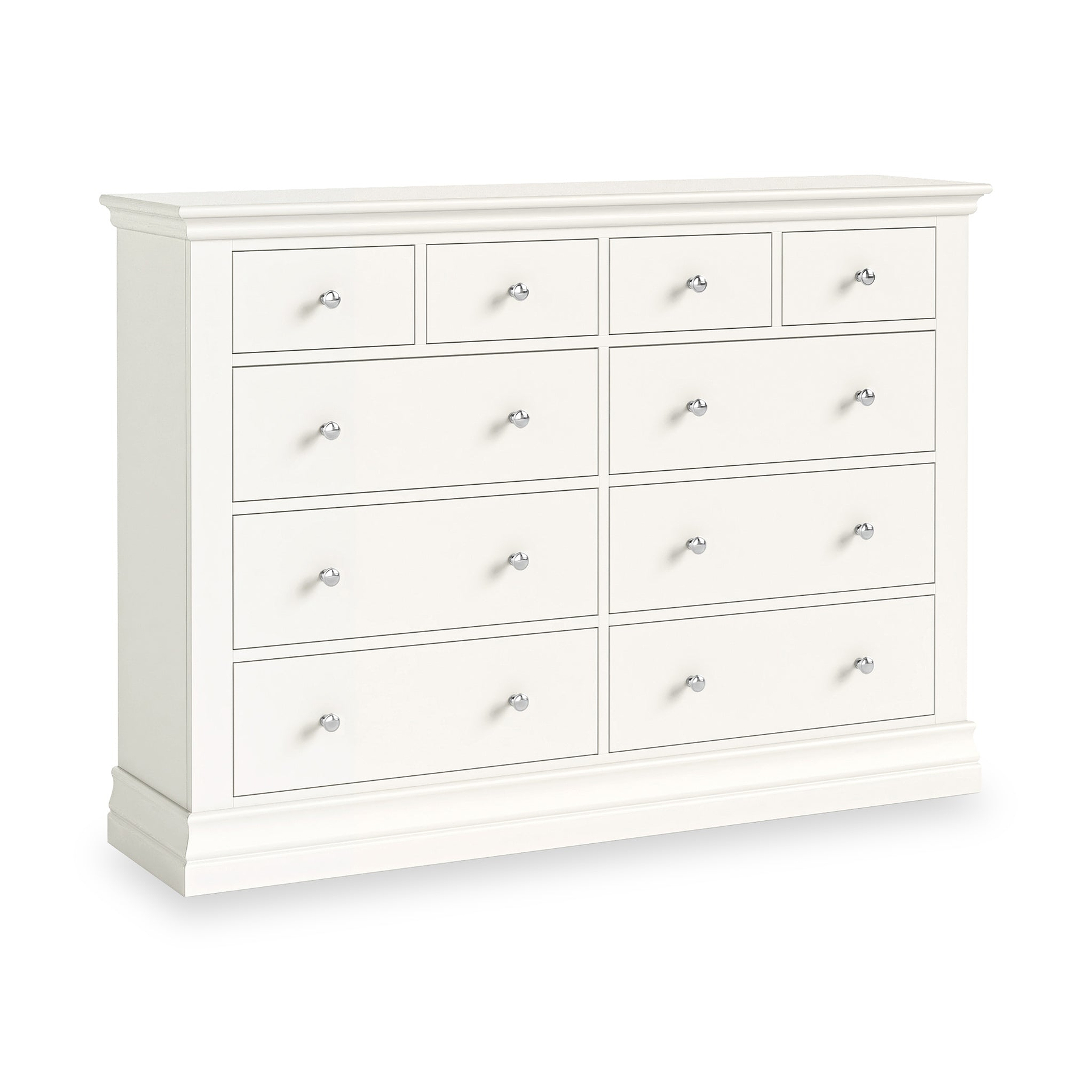 Ingleby 4 over 6 Drawer Chest Coconut White from Roseland Furniture
