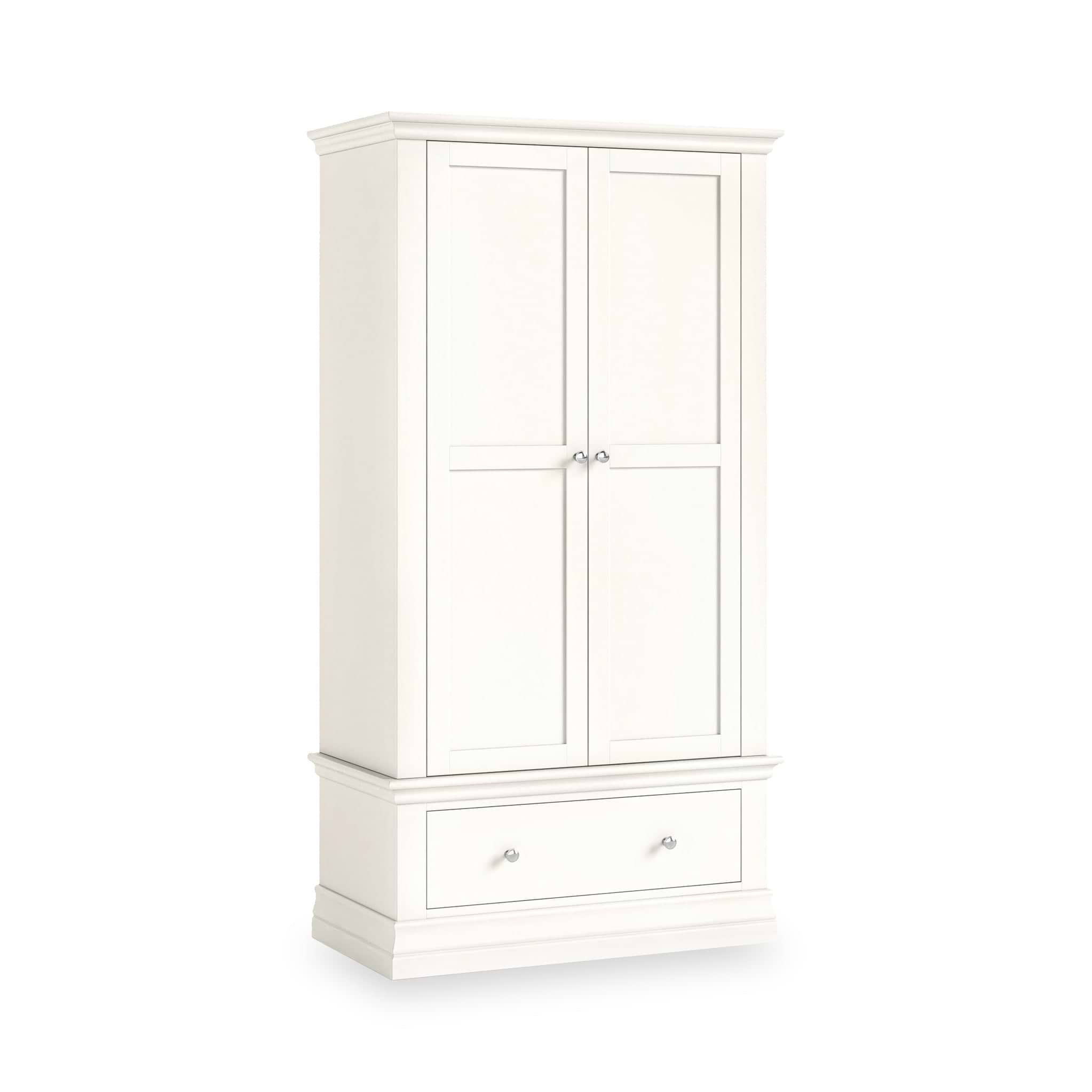 Ingleby 2 Door Wardrobe with Drawers Coconut White from Roseland Furniture