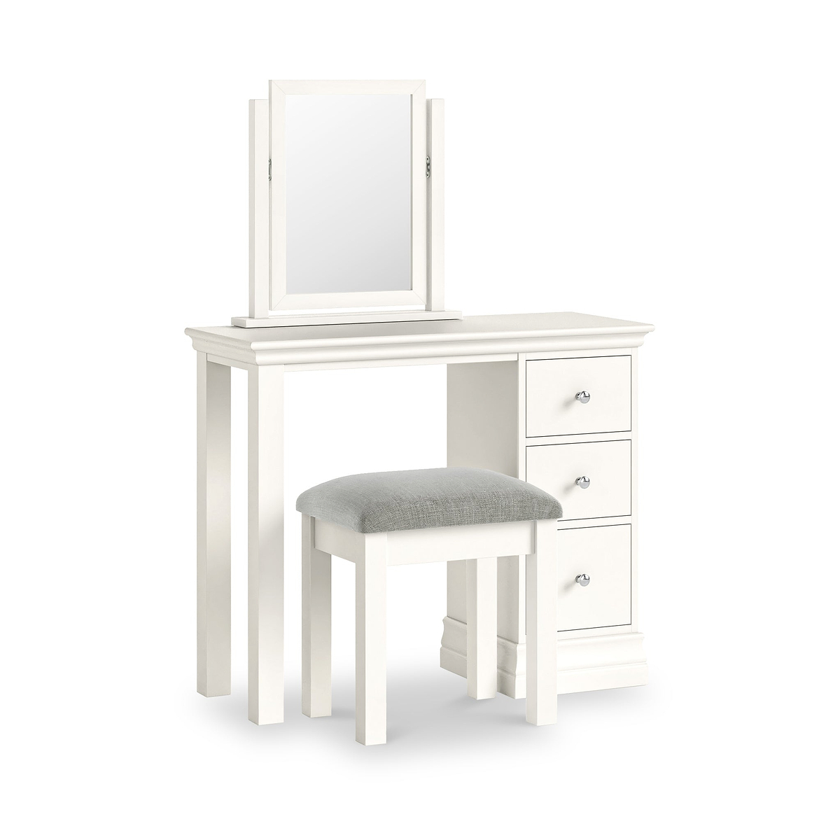 Ingleby Single Pedestal Dressing Table Coconut White from Roseland Furniture