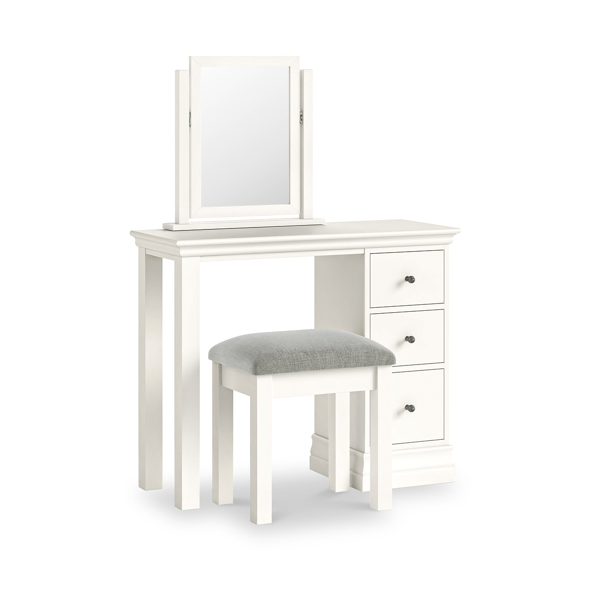 Ingleby Single Pedestal Dressing Table Coconut White from Roseland Furniture