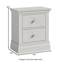 Ingleby 2 Drawer Bedside Light Grey from Roseland Furniture
