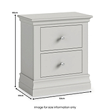 Ingleby 2 Drawer Bedside Light Grey from Roseland Furniture
