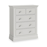 Ingleby 2 over 3 Drawer Chest Light Grey from Roseland Furniture
