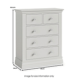 Ingleby 2 over 3 Drawer Chest Light Grey from Roseland Furniture