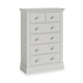 Ingleby 2 over 4 Drawer Chest Light Grey from Roseland Furniture