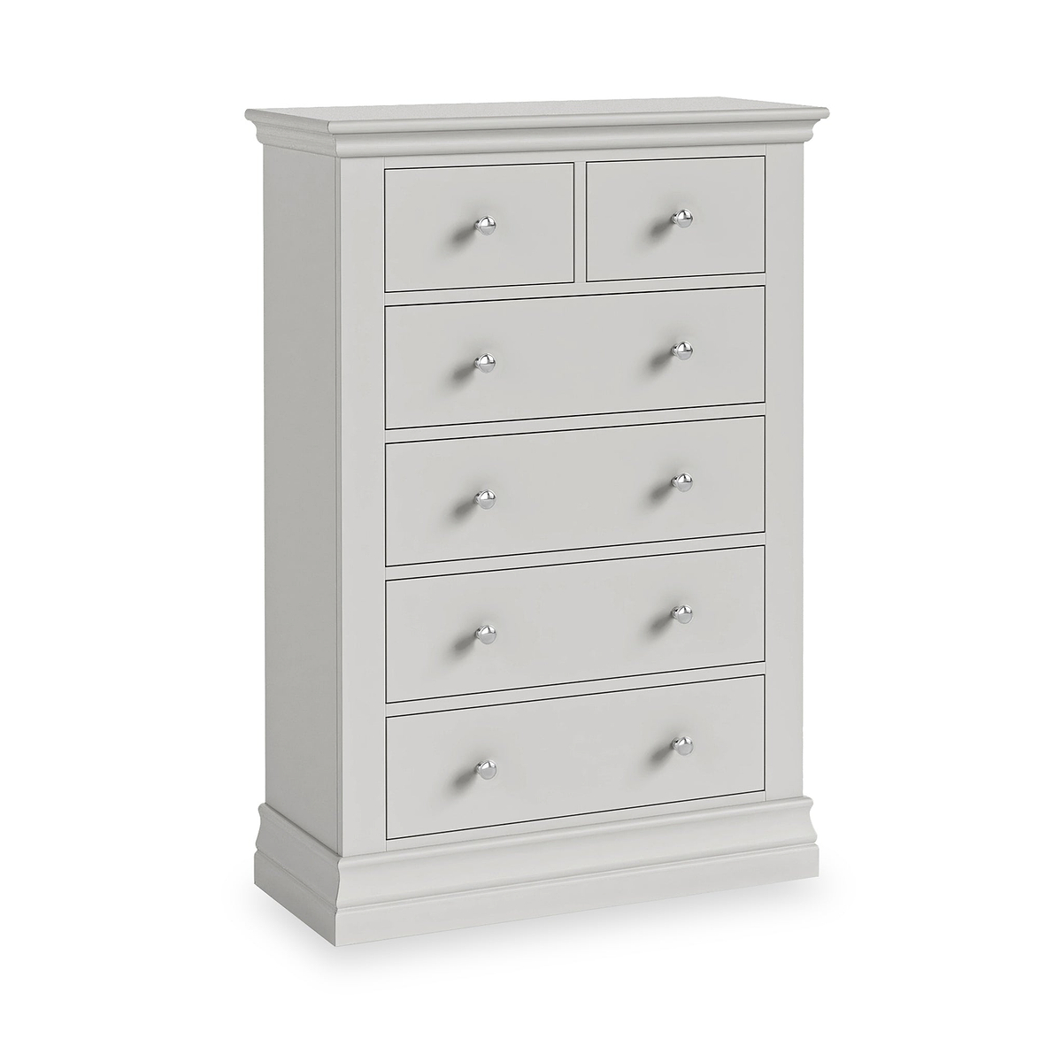 Ingleby 2 over 4 Drawer Chest Light Grey from Roseland Furniture