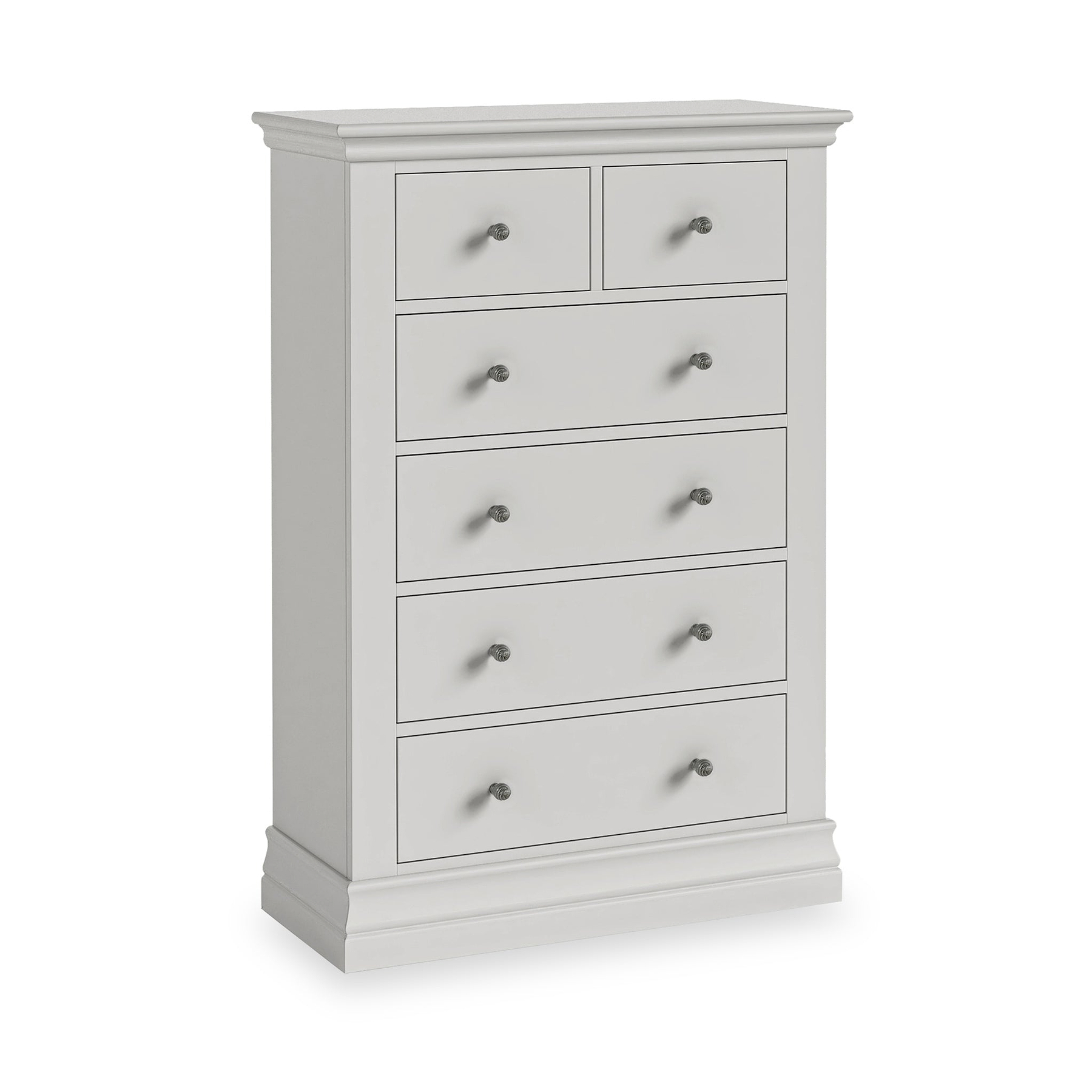 Ingleby 2 over 4 Drawer Chest Light Grey from Roseland Furniture