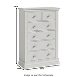 Ingleby 2 over 4 Drawer Chest Light Grey from Roseland Furniture