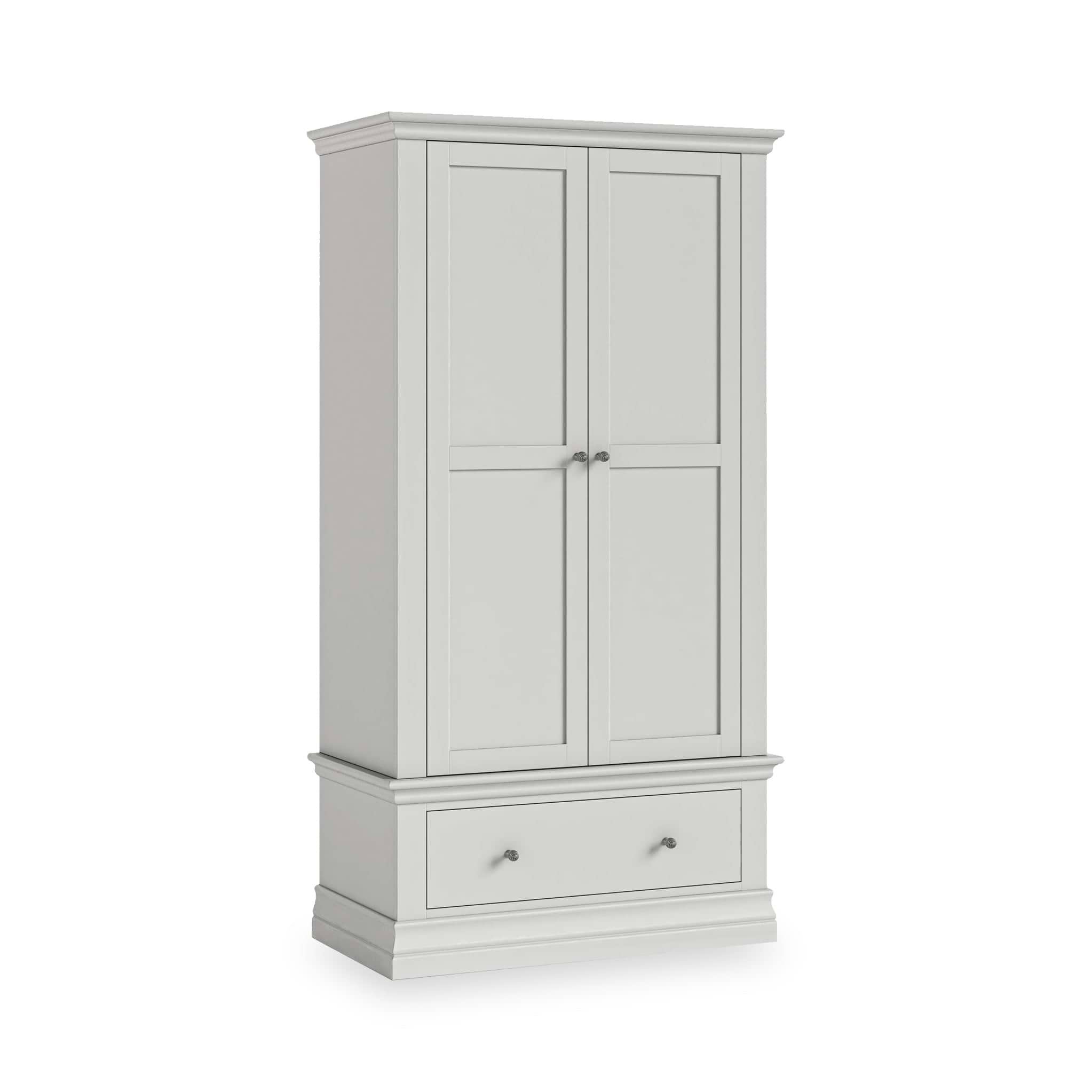 Ingleby 2 Door Wardrobe with Drawers Light Grey from Roseland Furniture