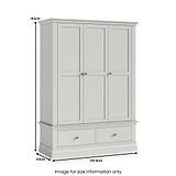 Ingleby Triple Wardrobe with Drawers Light Grey from Roseland Furniture