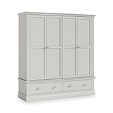 Ingleby 4 Door Wardrobe with Drawers Light Grey from Roseland Furniture