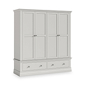 Ingleby 4 Door Wardrobe with Drawers Light Grey from Roseland Furniture