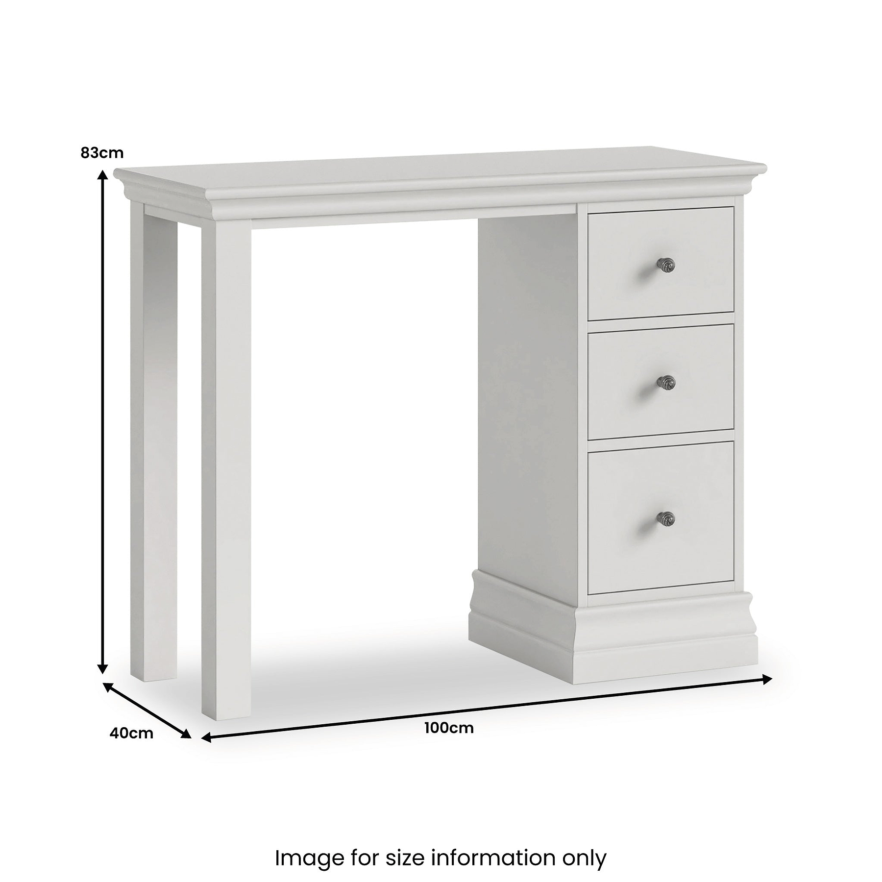 Ingleby Single Pedestal Dressing Table Light Grey Group1 from Roseland Furniture