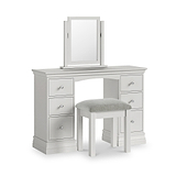Ingleby Double Pedestal Dressing Table Light Grey from Roseland Furniture