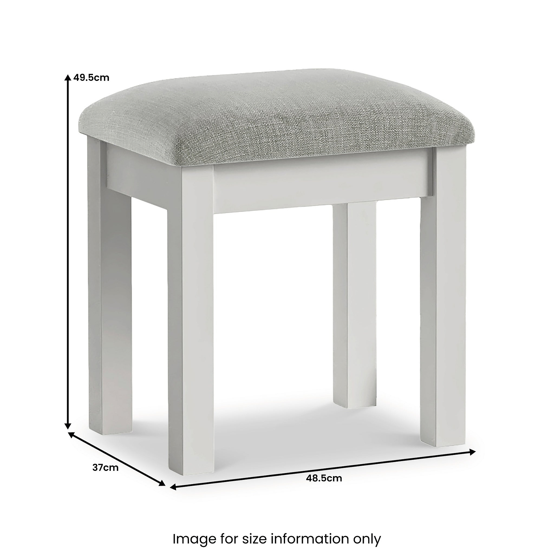 Ingleby Dressing Table Stool Light Grey from Roseland Furniture