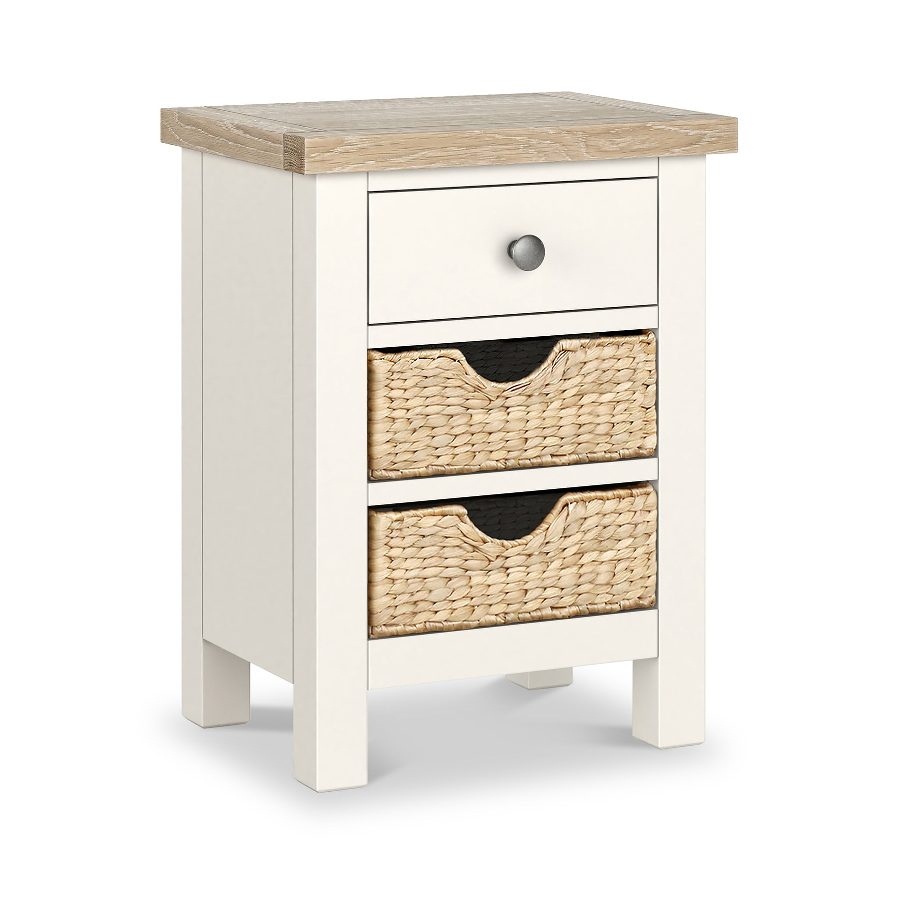 Farrow Basket 3 Drawer Bedside from Roseland Furniture
