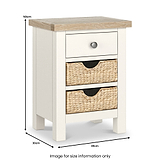 Farrow Basket 3 Drawer Bedside from Roseland Furniture
