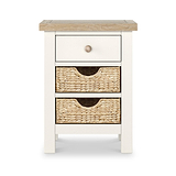 Farrow Basket 3 Drawer Bedside from Roseland Furniture
