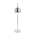 Feliciani Brushed Silver Metal and White Marble Floor Lamp