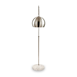 Feliciani Brushed Silver Metal and White Marble Floor Lamp